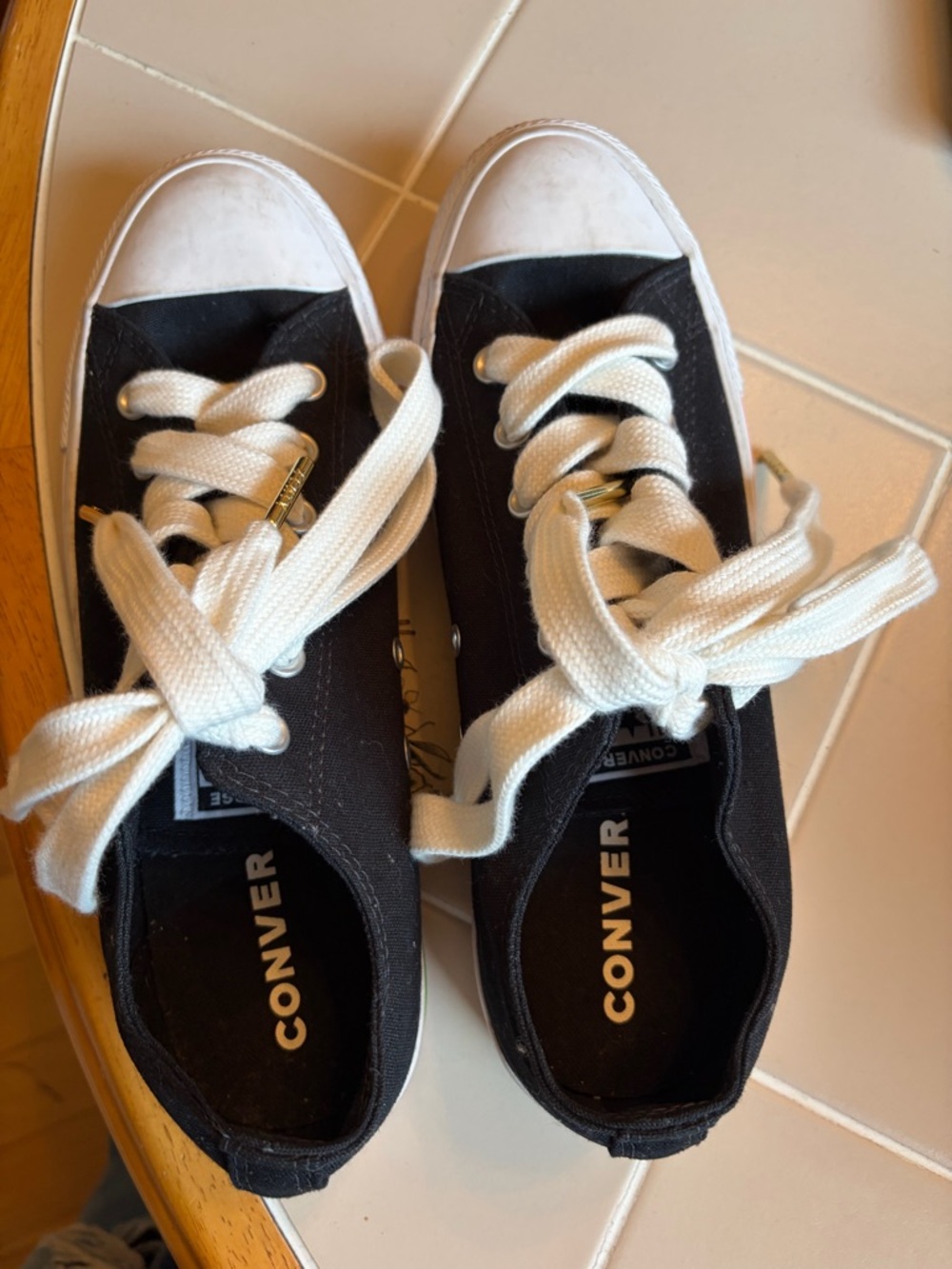 NWOT!!! Converse Black Canvas Low Top Sneakers with White Laces